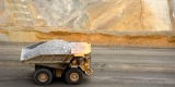 A truck model carrying gravel
